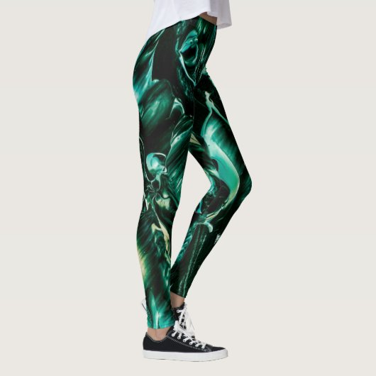 Onder het Zee Blauwgroen Liquid Splash Leggings (Rechts)