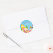 Onder het Zee Blonde Mermaid Hartelijk dank Ronde Sticker (Envelop)