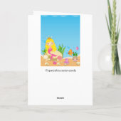 Onder het Zee Blonde Zeemeermin Wenskaart Kaart (Achterkant)