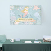 Onder het Zee Blonde Zeemeermin Zee Groene Verjaar Spandoek (Beurs)