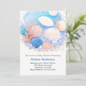 Onder het Zee Blue Adventure Boy Baby shower Kaart (Staand voorkant)