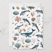 Onder het Zee Blue Ahoy Het is een Boy Baby shower Kaart (Achterkant)