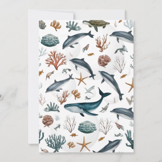 Onder het Zee Blue Ahoy Het is een Boy Baby shower Kaart (Achterkant)