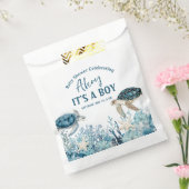 Onder het Zee Blue Ahoy is het een Baby shower van Bedankzakje (Gezegeld)