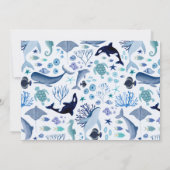 Onder het Zee Blue Ahoy is het een Baby shower van Kaart (Achterkant)