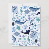 Onder het Zee Blue Ahoy is het een Baby shower van Kaart (Achterkant)