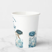 Onder het Zee Blue Ahoy is het een Baby shower van Papieren Bekers (Links)