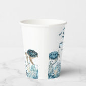 Onder het Zee Blue Ahoy is het een Baby shower van Papieren Bekers (Rechts)