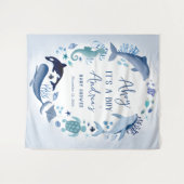 Onder het Zee Blue Ahoy It’s a Boy Baby shower Wandkleed (Voorkant (horizontaal))
