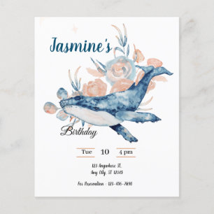 Onder het zee Blue Beach Whale BabyShower