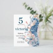 Onder het zee Blue Beach Whale BabyShower (Staand voorkant)