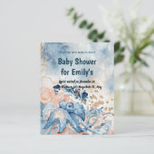 Onder het zee Blue Beach Whale BabyShower (Staand voorkant)