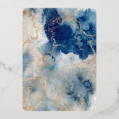 Onder het zee Blue Beach Whale BabyShower Folie Uitnodiging (Achterkant)