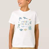 Onder het Zee Blue Birthday Girl T-shirt (Voorkant)