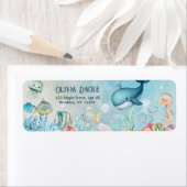 Onder het Zee Blue Boy Baby shower Etiket (Insitu)