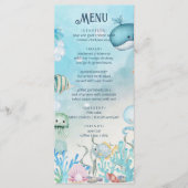 Onder het Zee blue boy Baby shower Menukaart (Voorkant)