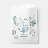 Onder het Zee Blue Boy Waterverf Baby shower Bedankzakje (Voorkant)