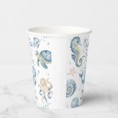 Onder het Zee Blue Boy Waterverf Baby shower Papieren Bekers (Rechts)