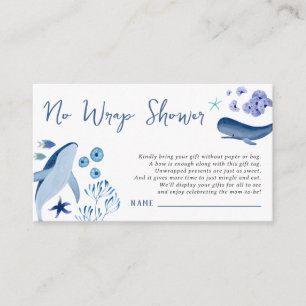 Onder het Zee Blue Boy Whale No Wrap Shower Informatiekaartje