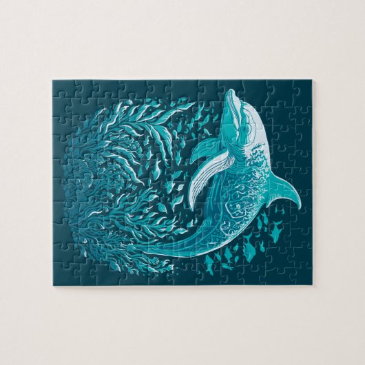 Onder het Zee Blue Dolphin Legpuzzel (Horizontaal)