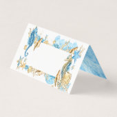 Onder het Zee Blue Gold Blank Table Place Card Kaart (Voorkant)