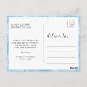 Onder het Zee Blue & Gold Dank u Briefkaart (Achterkant)