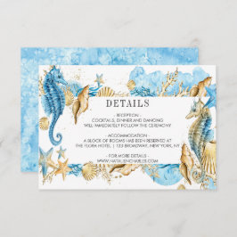 Onder het Zee Blue Gold Summer Wedding Details Kaart
