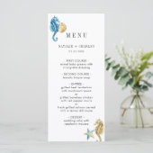 Onder het Zee Blue Gold Wedding Menu (Staand voorkant)