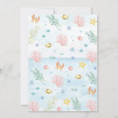 Onder het Zee Blue Ocean Animals Baby shower Kaart (Achterkant)
