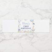 Onder het Zee Blue Ocean Animals Kids Birthday Waterfles Etiket (Enkel label)