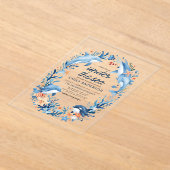 Onder het Zee Blue Ocean Creatures Baby shower Acryl Uitnodigingen (Laagn)