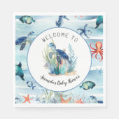 Onder het Zee Blue Turtle Boy Baby shower Servet (Voorkant)
