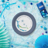 Onder het Zee Blue Whale Baby shower Papieren Bordje (Feest)