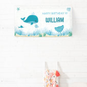 Onder het Zee, Blue Whale, Ocean Animals Banner (Insitu)