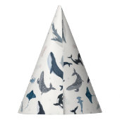 Onder het Zee Blue Whale Party Accessoires Feesthoedjes (Achterkant)
