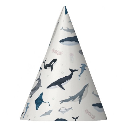 Onder het Zee Blue Whale Party Accessoires Feesthoedjes (Links)
