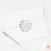 Onder het Zee Blue Zee Life 1e verjaardagsfeestje Ronde Sticker (Envelop)