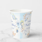 Onder het Zee Blue Zee Life Birthday Party Papieren Bekers (Links)