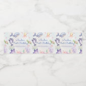 Onder het Zee Blue Zee Life Birthday Party Waterfles Etiket (Enkel label)