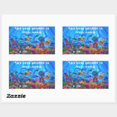 Onder het Zee Boek Bord Rechthoekige Sticker (Vel)