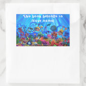 Onder het Zee Boek Bord Rechthoekige Sticker (Tas)