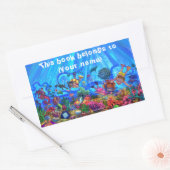 Onder het Zee Boek Bord Rechthoekige Sticker (Envelop)