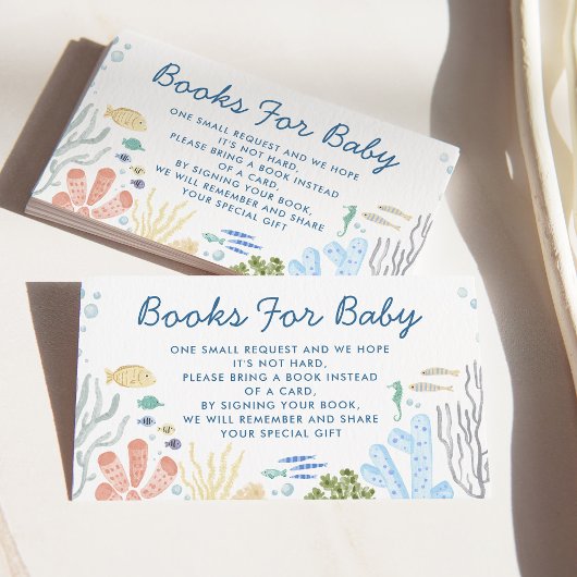 Onder het Zee Boeken Voor Baby Baby shower Informatiekaartje