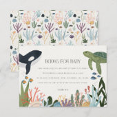 Onder het Zee Boeken voor Baby Invite Insert Informatiekaartje (Voorkant / Achterkant)