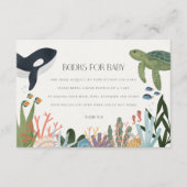 Onder het Zee Boeken voor Baby Invite Insert Informatiekaartje (Voorkant)