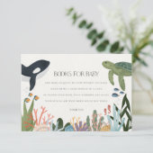 Onder het Zee Boeken voor Baby Invite Insert Informatiekaartje (Staand voorkant)