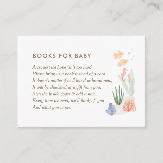 Onder het Zee Book for Baby Request Card Informatiekaartje (Voorkant)