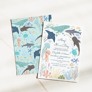 Onder het Zee Boy Baby shower Kaart
