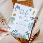 Onder het Zee Boy Baby shower Kaart