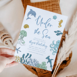 Onder het Zee Boy Baby shower Kaart